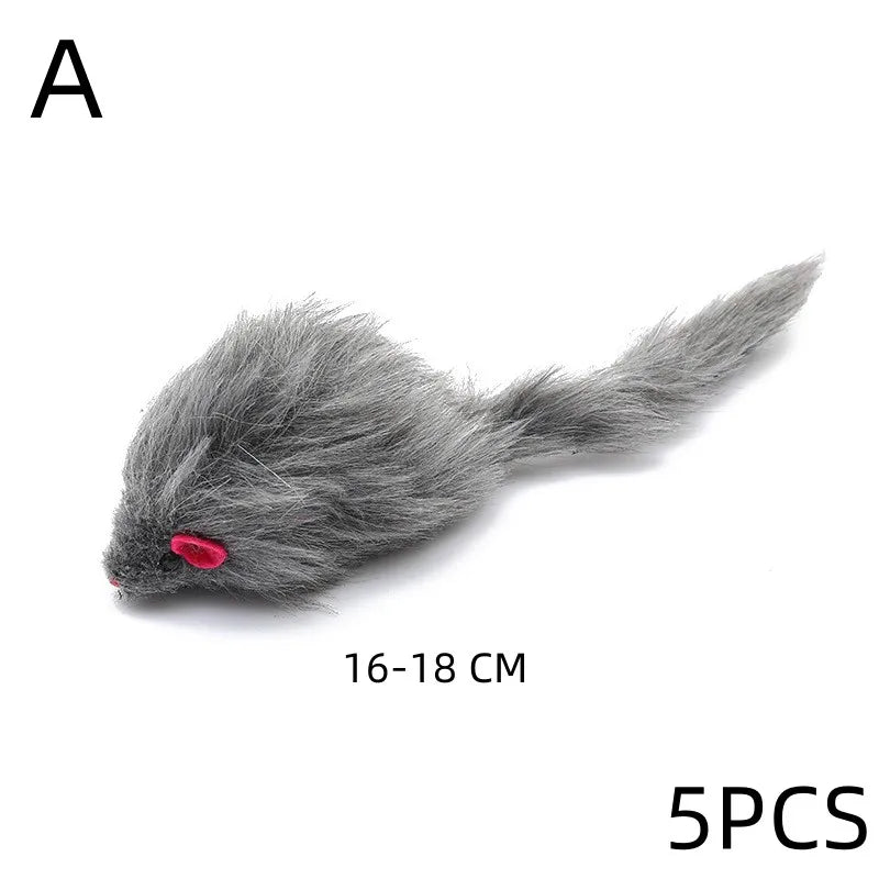 5PCS Plush Simulation Mouse Cat Toys Pet Teasing Interactive Toys Colorful Simulation Mouse Toys Cat Fun Toys Gifts Pet Supplies