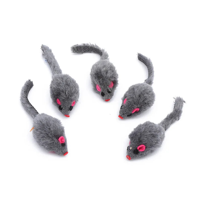 5PCS Plush Simulation Mouse Cat Toys Pet Teasing Interactive Toys Colorful Simulation Mouse Toys Cat Fun Toys Gifts Pet Supplies