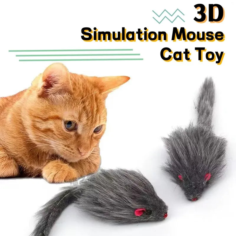 5PCS Plush Simulation Mouse Cat Toys Pet Teasing Interactive Toys Colorful Simulation Mouse Toys Cat Fun Toys Gifts Pet Supplies