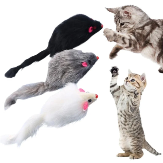 Cat Toys Plush Simulation Mouse Interactive Cat Pet Catnip Teasing Interactive Toy Supplies False Mouse Kitten Playing Toys