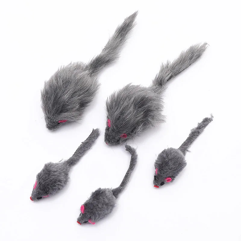 5PCS Plush Simulation Mouse Cat Toys Pet Teasing Interactive Toys Colorful Simulation Mouse Toys Cat Fun Toys Gifts Pet Supplies